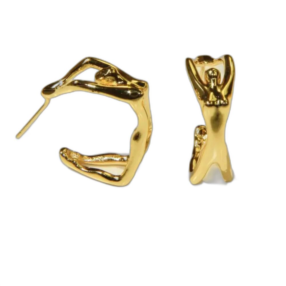 "Judy" Woman Feminine Figural Hoop Earring | Minimalist Bohemian Statement Piece